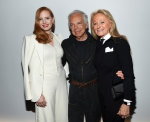 Jessica Chastain, Ralph Lauren and Ricky LaurenRalph Lauren show, Backstage, Spring Summer 2018, New York Fashion Week, USA - 12 Sep 2017