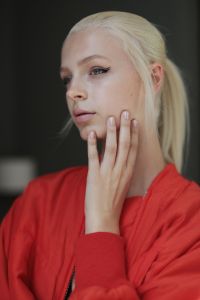 Model backstageMonse show, Backstage, Spring Summer 2018, New York Fashion Week, USA - 08 Sep 2017