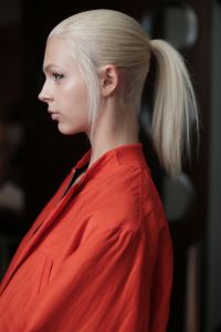 Model backstageMonse show, Backstage, Spring Summer 2018, New York Fashion Week, USA - 08 Sep 2017