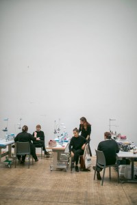 Backstage at Versus Versace RTW Spring 2018