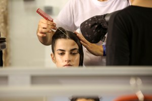 Backstage at Yohji Yamamoto RTW Spring 2018