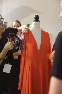 Backstage at Akris RTW Spring 2018