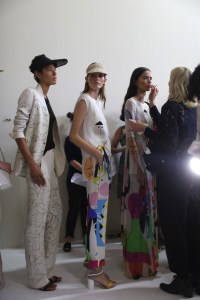 Backstage at Akris RTW Spring 2018