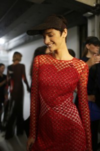 Backstage at Akris RTW Spring 2018