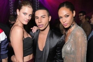 Constance Jablonski, Olivier Rousteing and Joan Smalls