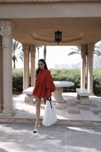 This Rosie Assoulin top sold out on Net-a-porter after Evangelie Smyrniotaki of Style Heroine posted this photo on Instagram.