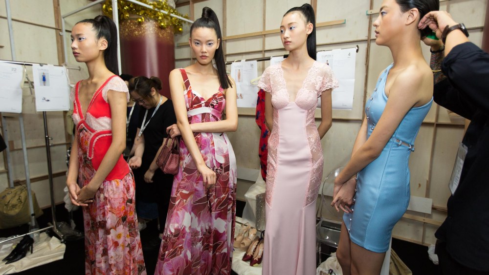 Models backstage.