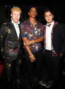 Shaun Ross, Cordell Broadus and Brandon Thomas Lee in the front rowErdem x H&M Launch event, Front Row, Los Angeles, USA - 18 Oct 2017