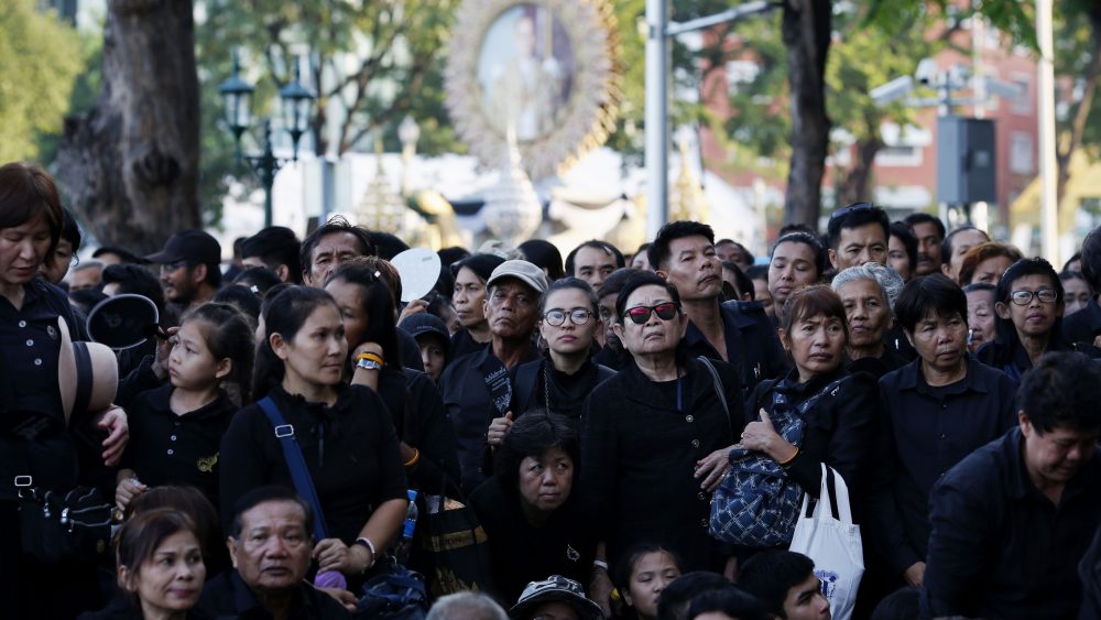 Thai mourners queue up to attend the Royal Cremation ceremony of the late Thai King Bhumibol Adulyadej on Oct. 25.