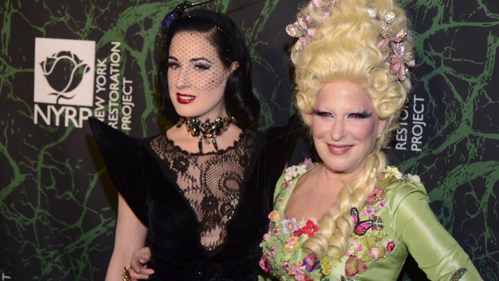 Dita Von Teese, Bette Midler attendBette Midler's Hulaween Party benefiting The New York Restoration Project, Arrivals, New York, USA - 30 Oct 2017