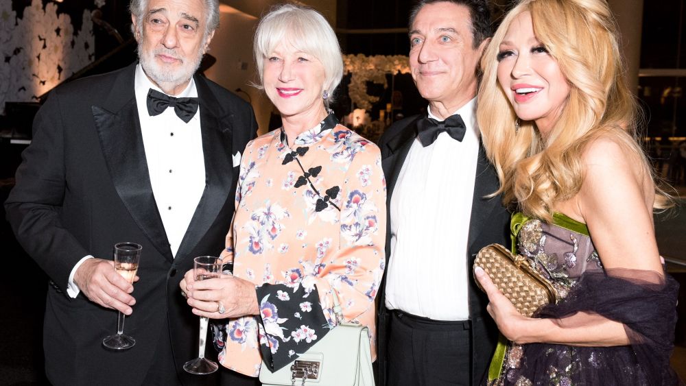 Placido Domingo, Helen Mirren, Frederic Golchan, Elizabeth SegerstromSouth Coast Plaza 50th Anniversary Concert and Dinner Gala, Costa Mesa, USA - 30 Oct 2017