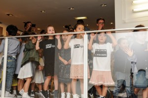 Backstage at Sacai's kids' show at Colette