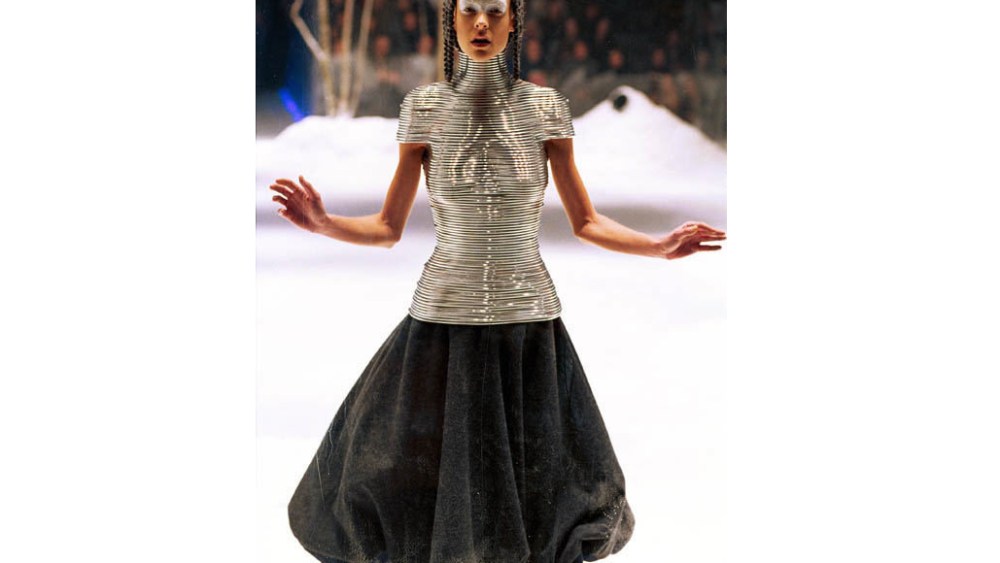 A coiled corset from Alexander McQueen's The Overlook collection in Autumn/Winter 1999-2000