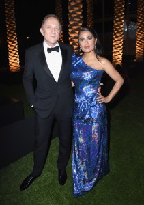 Chairman and Chief Executive Officer of Kering Francois-Henri Pinault (L) and actor Salma Hayek Pinault, wearing Gucci, attends the 2017 LACMA Art + Film Gala Honoring Mark Bradford and George Lucas presented by Gucci at LACMA on November 4, 2017 in Los Angeles, California. (Photo by Vivien Killilea/Getty Images for LACMA) *** Local Caption *** Salma Hayek Pinault;Francois-Henri Pinault