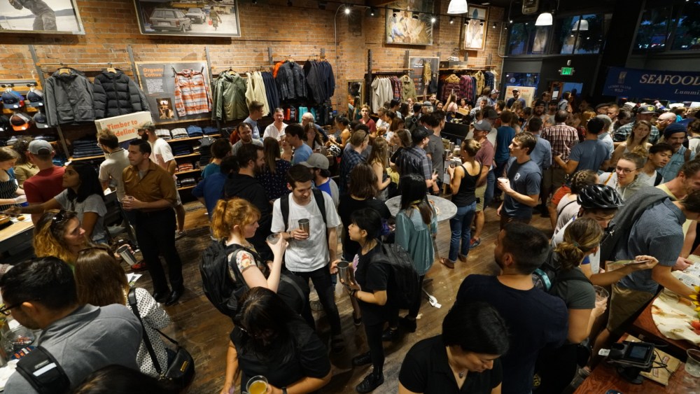 A large crowd turned out to toast Patagonia's new Seattle flagship in August.
