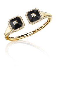 Deco diamond black onyx bangle by Maria Canale at Neiman Marcus