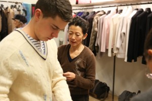 Jussara Lee held a holiday mending party to encourage sustainability.