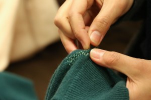 Jussara Lee held a holiday mending party to encourage sustainability.