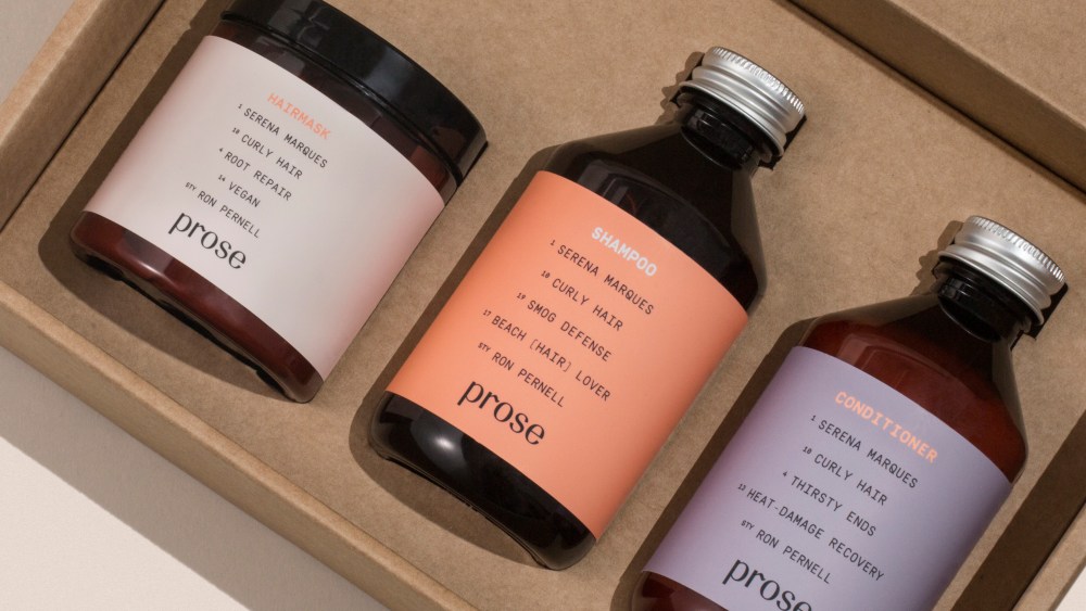 Prose’s customized hair care.