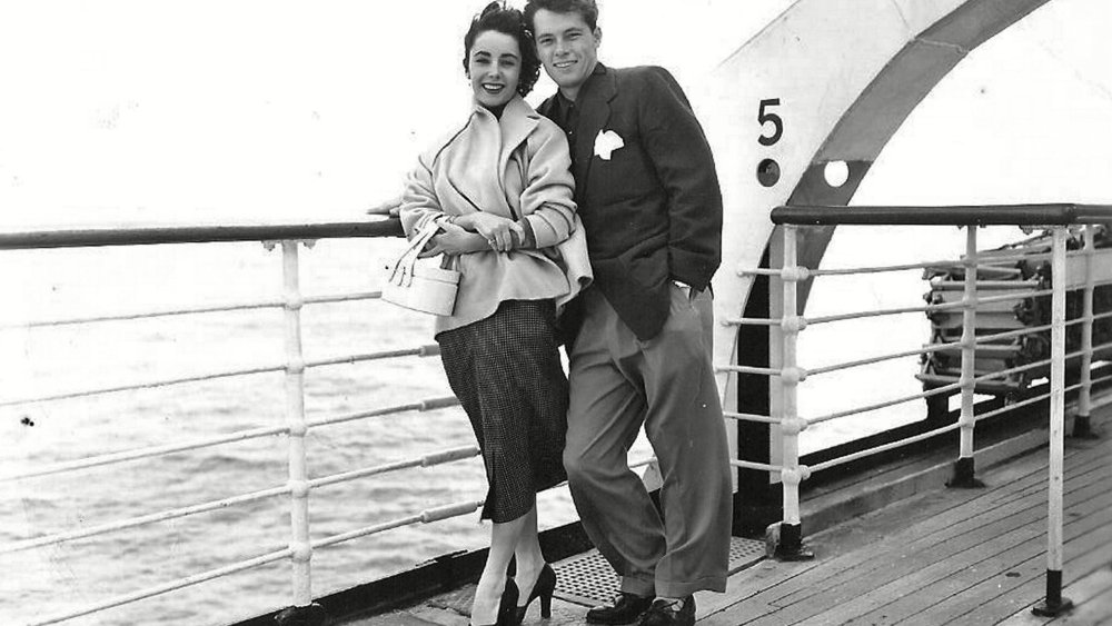Elizabeth Taylor aboard the liner RMS Queen Mary with her first husband, hotel heir Conrad HiltonElizabeth Taylor - 1950