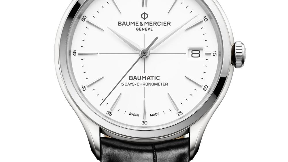 Baume & Mercier Clifton Baumatic COSC 10436 steel leather