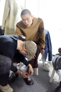 Backstage at Acne Studios Men's Fall 2018