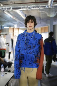 Backstage at Acne Studios Men's Fall 2018