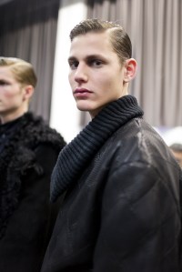 Backstage at Giorgio Armani Men's Fall 2018