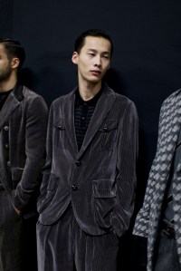 Backstage at Giorgio Armani Men's Fall 2018