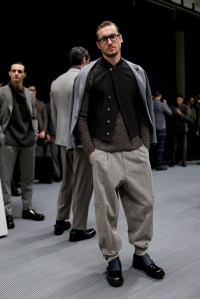 Backstage at Giorgio Armani Men's Fall 2018