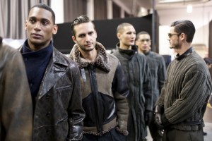 Backstage at Giorgio Armani Men's Fall 2018