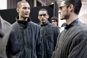 Backstage at Giorgio Armani Men's Fall 2018