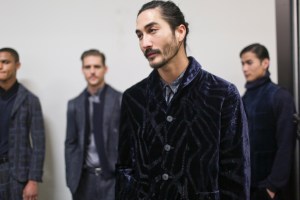 Backstage at Giorgio Armani Men's Fall 2018