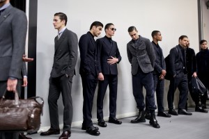 Backstage at Giorgio Armani Men's Fall 2018