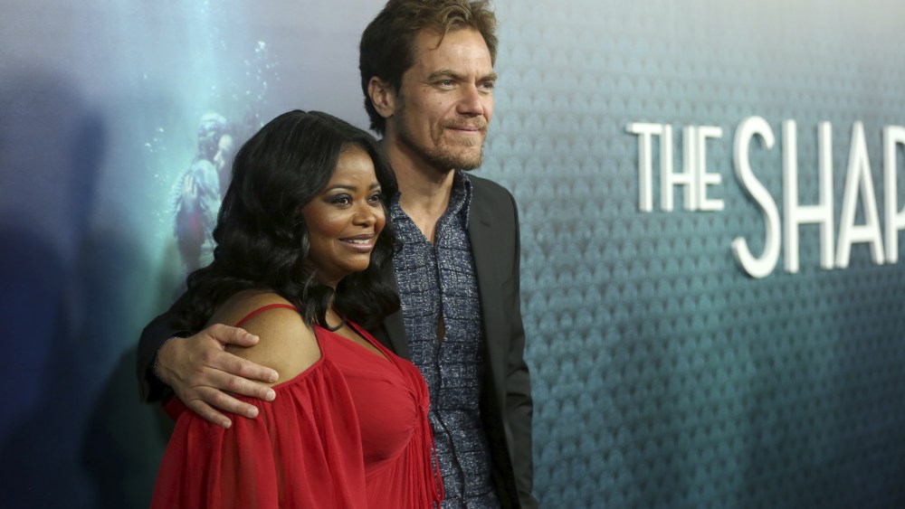Octavia Spencer, Michael Shannon. Octavia Spencer, left, and Michael Shannon arrive at the LA Premiere of "The Shape of Water" at the Academy of Motion Pictures, Arts and Sciences, in Beverly Hills, CalifLA Premiere of "The Shape of Water", Beverly Hills, USA - 15 Nov 2017