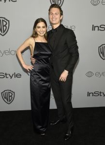 Violetta Komyshan, Ansel Elgort. Violetta Komyshan, left, and Ansel Elgort arrive at the InStyle and Warner Bros. Golden Globes afterparty at the Beverly Hilton Hotel, in Beverly Hills, Calif
75th Annual Golden Globe Awards - InStyle and Warner Bros. Afterparty, Beverly Hills, USA - 07 Jan 2018