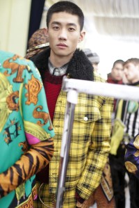 Backstage at Versace Men's Fall 2018