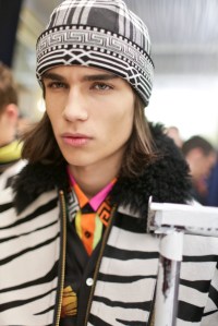 Backstage at Versace Men's Fall 2018