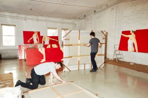 Studio assistants archive new works by Alex Katz.