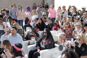 The crowd during Benefit's big reveal of Badgal Bang! Volumizing Mascara.