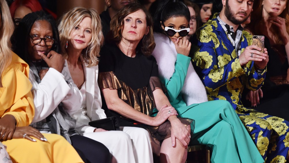 Whoopi Goldberg, Meg Ryan, Molly Shannon, Cardi B and Brad Walsh in the front rowChristian Siriano show, Front Row, Fall Winter 2018, New York Fashion Week, USA - 10 Feb 2018