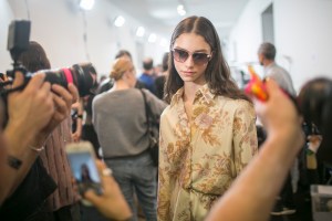 Backstage at Christopher Kane RTW Fall 2018