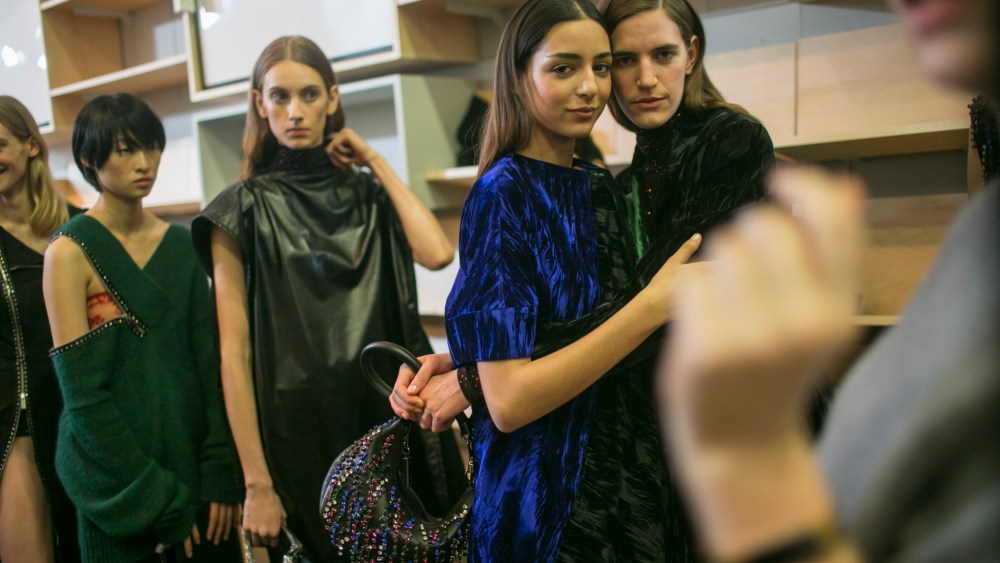 Backstage at Christopher Kane RTW Fall 2018