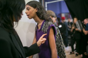 Backstage at Christopher Kane RTW Fall 2018