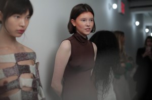 Backstage at Eckhaus Latta RTW Fall 2018