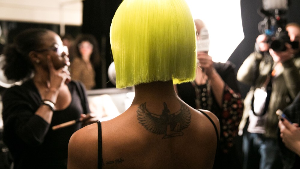 Backstage at Jeremy Scott RTW Fall 2018