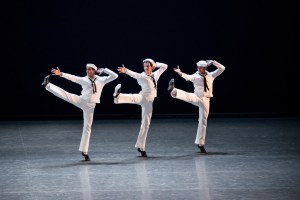 Sebastian Villarini Velez, Harrison Coll and Roman Mejia perform Jerome Robbins’ Fancy Free.