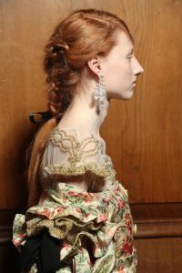 Model backstageSimone Rocha show, Backstage, Fall Winter 2018, London Fashion Week, UK - 17 Feb 2018