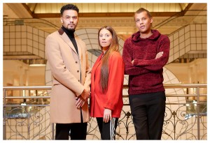 Luc Junior Tam, Coralie Barbier and Paul Van Haver a.k.a. Stromae