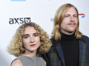 Alaina Moore, left, and Patrick Riley, of Tennis, attend the David Lynch Foundation Music Celebration at the Theatre at Ace Hotel, in Los AngelesDavid Lynch Foundation Music Celebration, Los Angeles, USA